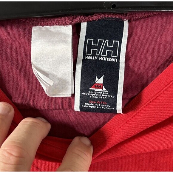 Helly Hansen T Shirt Womens Size XL Diamond Pattern Harlequin Red Pink Boat Neck - Picture 6 of 10